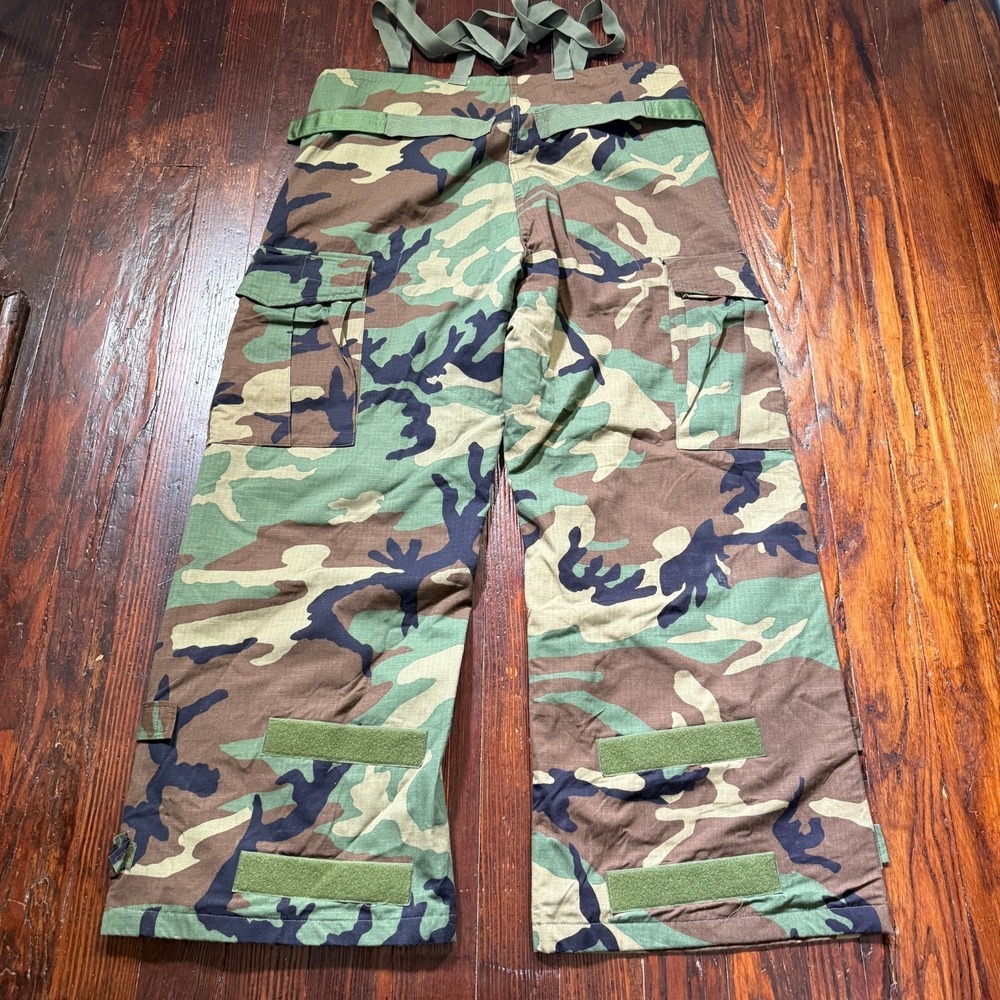 US Military Woodland Camo Chemical Protective Overgarment Jacket Pants Set Large - Picture 8 of 15